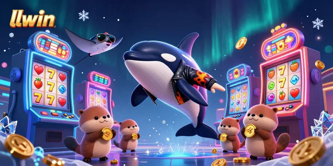 Experience thrilling gaming at llwin with playful sea creatures engaging in vibrant casino fun.
