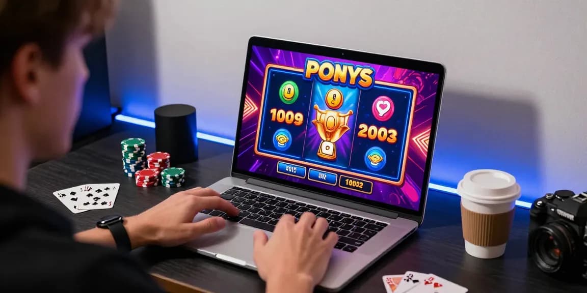 Player enjoying bonus buy slots at online casino on a vibrant gaming setup.
