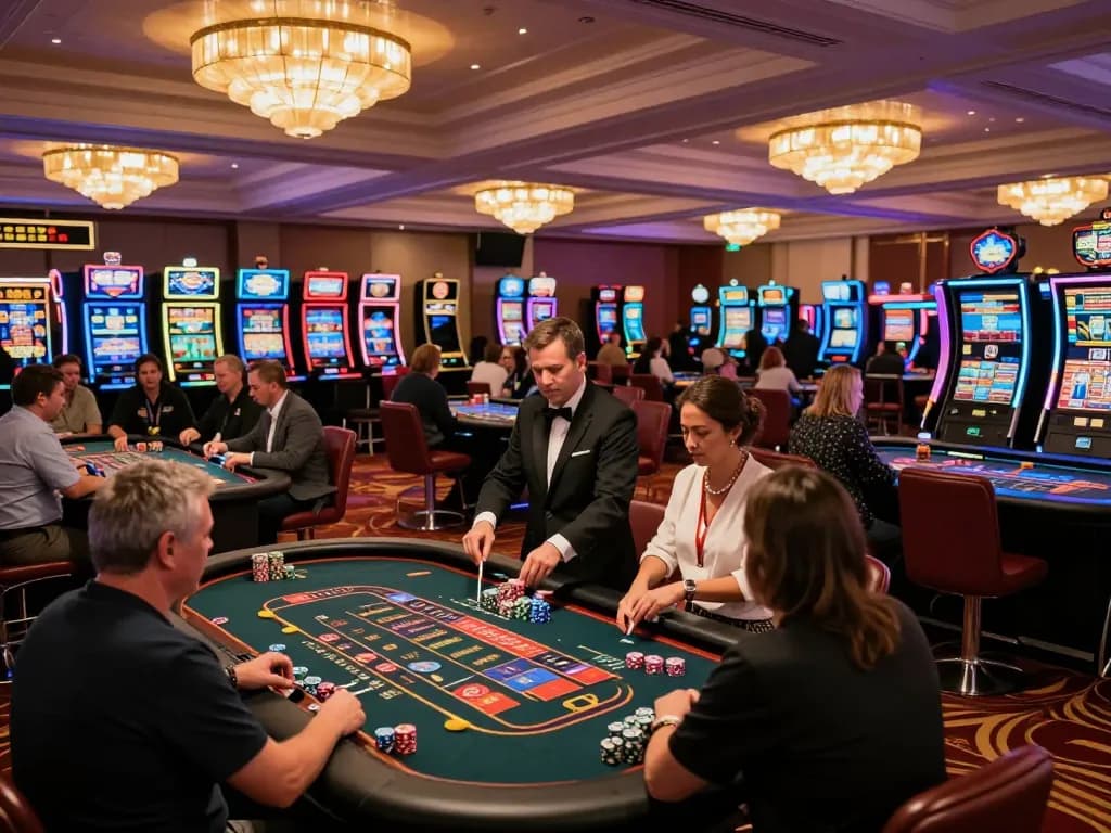 Players at Jun88 engaging in a thrilling roulette game with dynamic actions and vibrant casino lights.