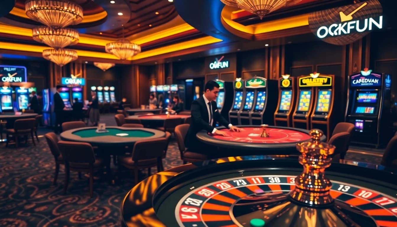 Experience the excitement at OKFUN casino with thrilling games and vibrant atmosphere.
