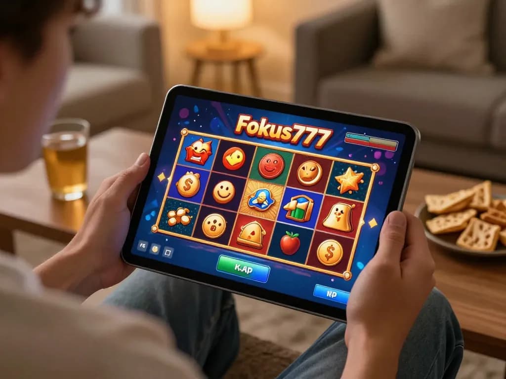 Experience the immersive features of Fokus777 while enjoying online slots in a cozy home.