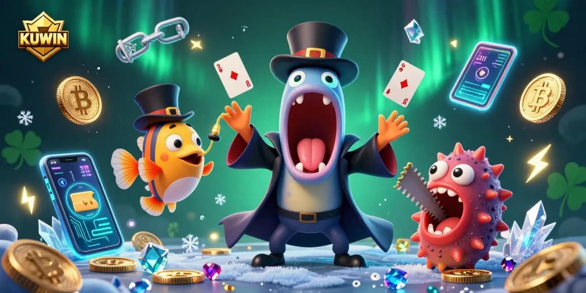 Experience exciting gaming at KUWIN with a vibrant underwater casino scene featuring magical characters.