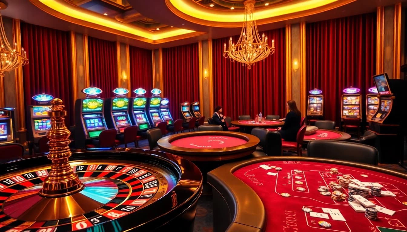 Exciting casino atmosphere showcasing 88i com with vibrant roulette and poker actions.