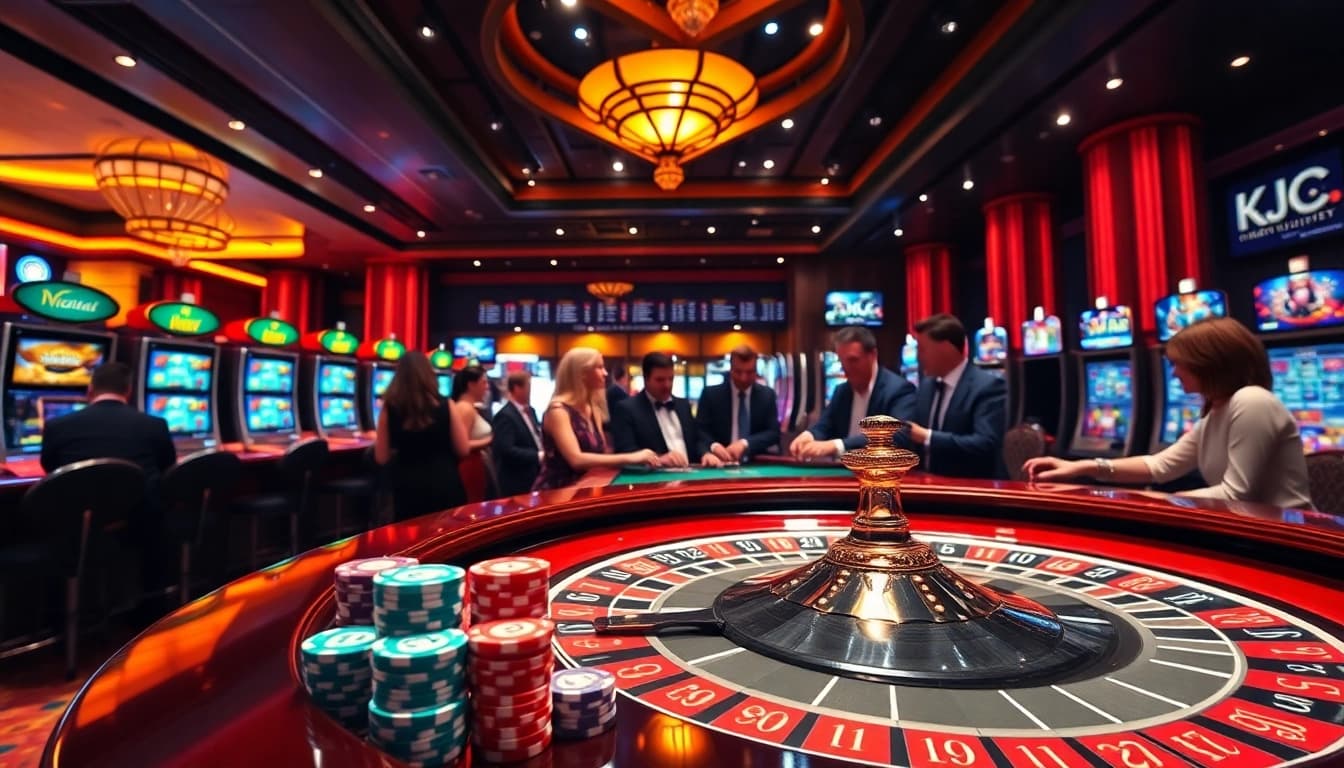 Experience luxury gaming at KJC with thrilling roulette action and vibrant casino atmosphere.