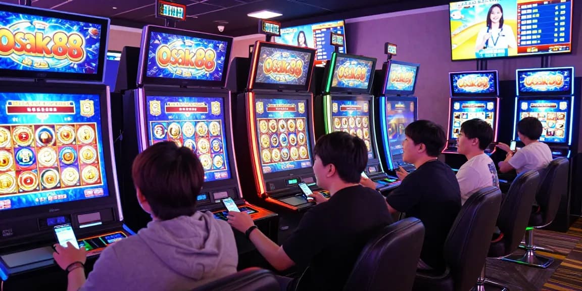 Exciting gaming experience showcasing osaka88 slot logo in a modern digital casino setting.