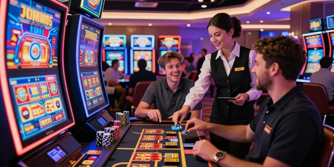 Exciting player experience at credit card casinos with vibrant game displays and bonuses.