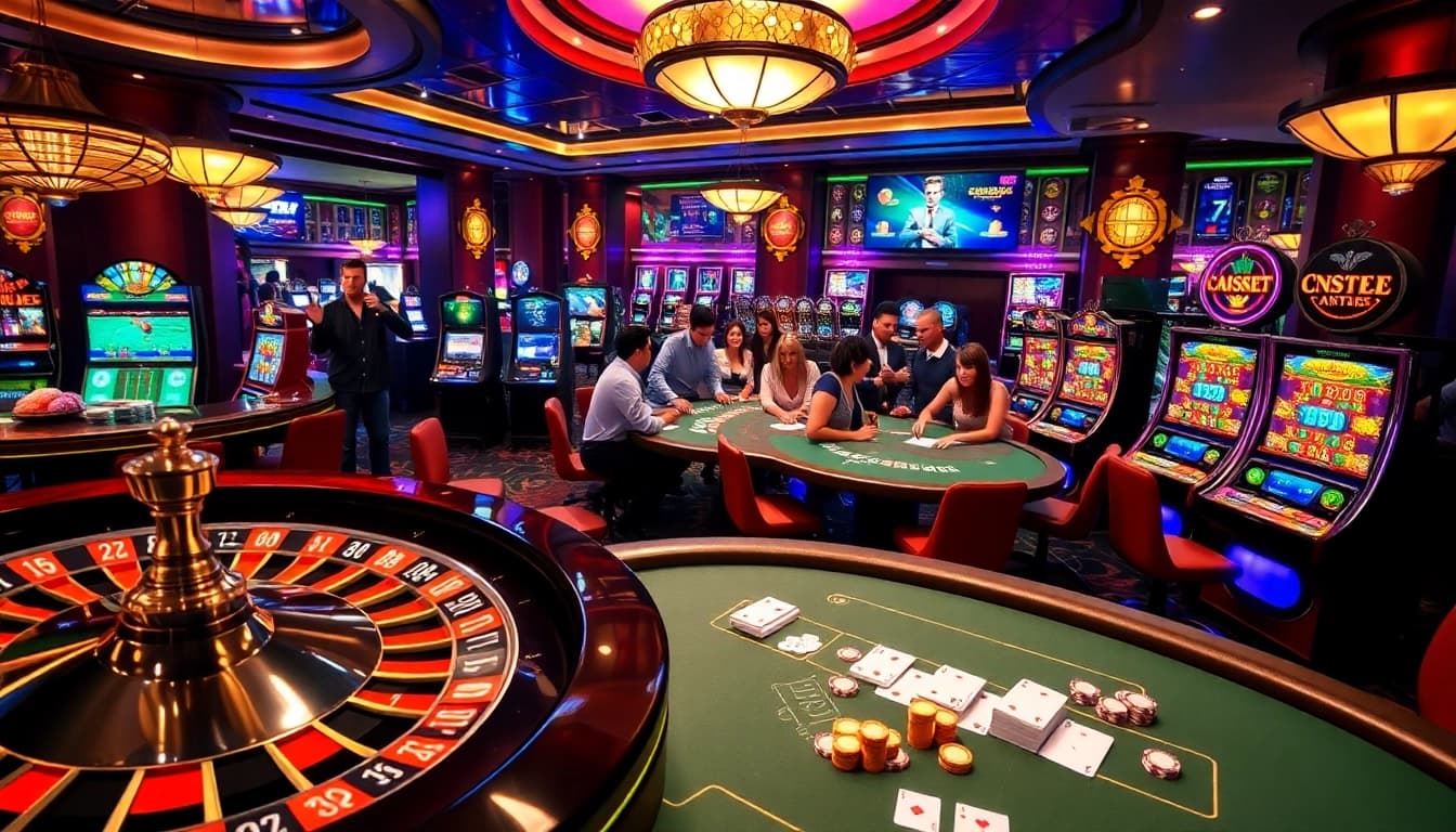 Experience the thrill of gambling at cucu777 with dynamic tables, vibrant slots, and excited players.