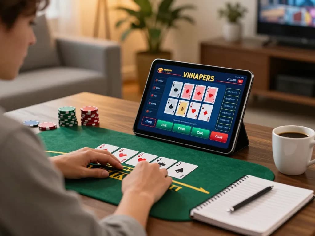 open88 player betting on live dealer blackjack in a cozy home setting, enhancing online gaming experience
