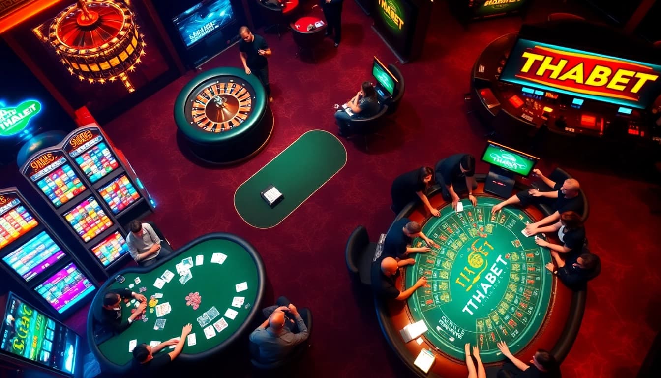 Experience the excitement of THABET casino with vibrant games, lively players, and engaging action.