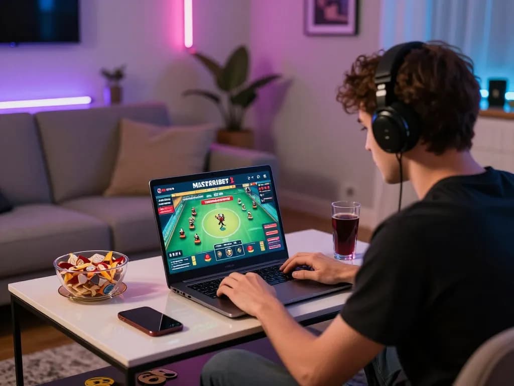 Engaging session at almlive online casino gaming, player immersed in game strategy and analysis.