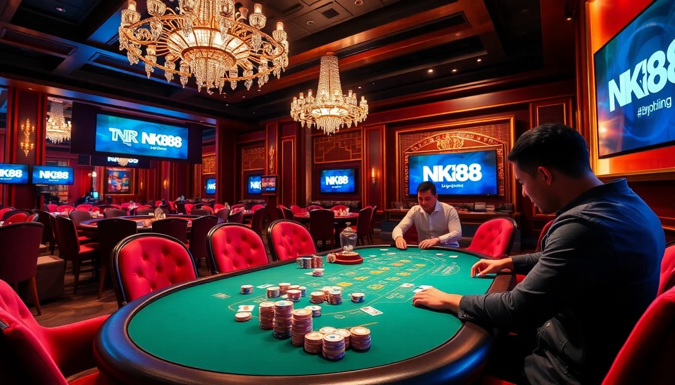 Experience thrilling gameplay with the NK88 app in a vibrant casino atmosphere.