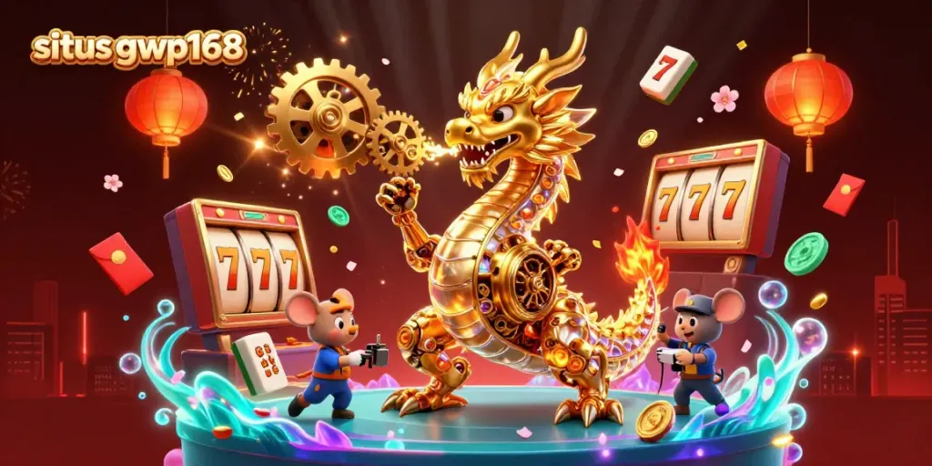 Menangkan jackpot di situs gwp168 dengan naga emas mekanis dan elemen permainan yang menarik.