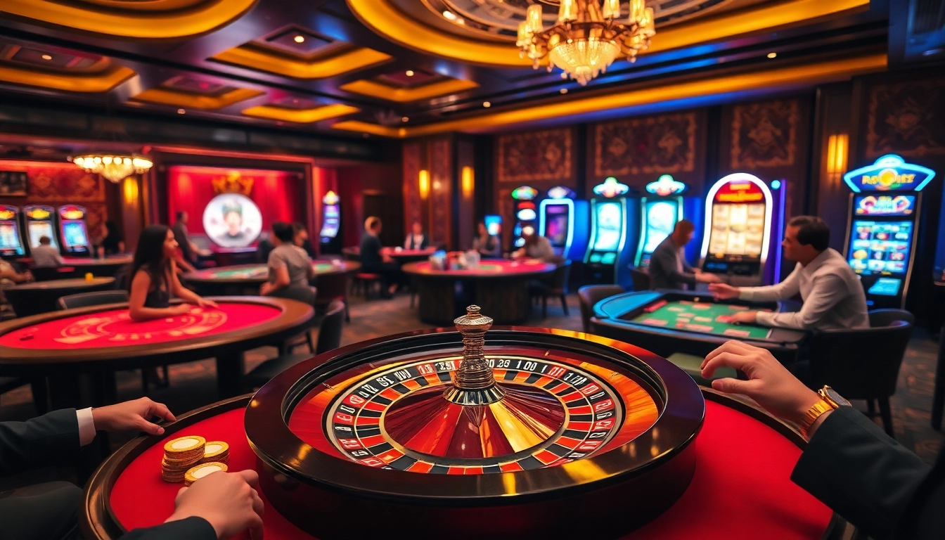 Experience thrilling roulette at XX88 link with vibrant casino scenes and excited players.