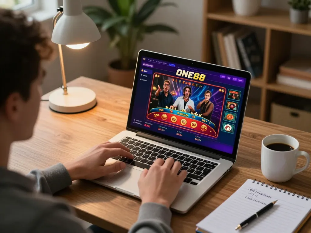 Engaging online session at ONE88 showcasing live dealer game with vibrant interface, focusing on strategic gameplay.