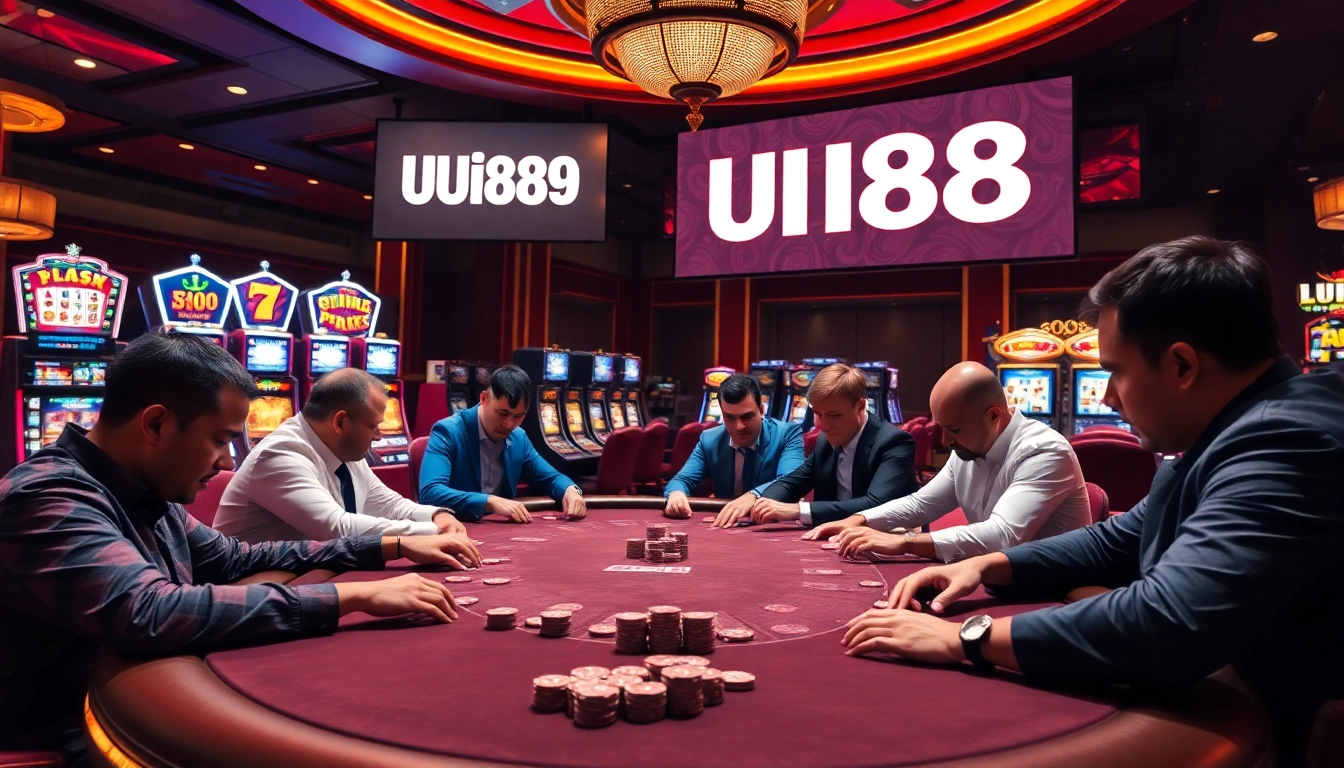 Exciting poker scene at UU88 with players focusing on strategy and winning at the table.