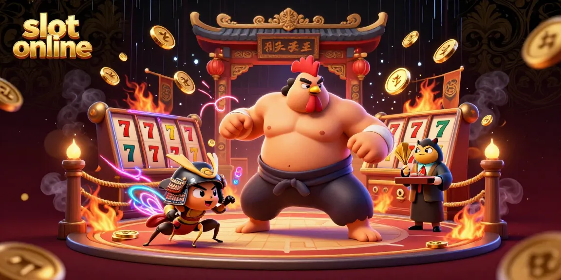 Engage in the slot online experience with dynamic characters in a lively gambling arena.