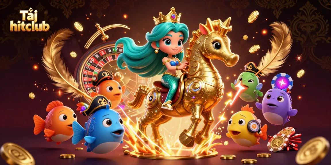 Tải hitclub to join the vibrant gambling scene featuring colorful characters and dynamic gaming elements.