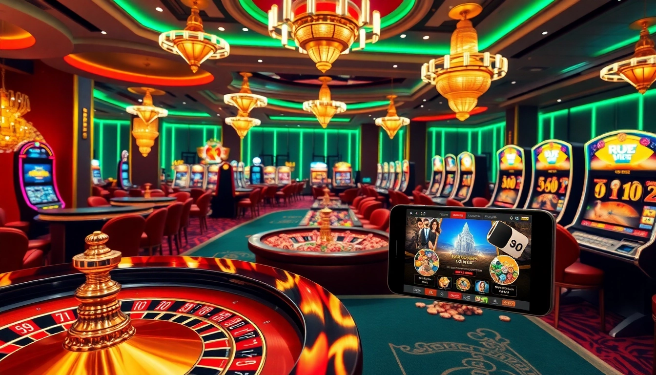 Experience excitement with PG Soft Provider games at a lively casino scene featuring tables and slot machines.