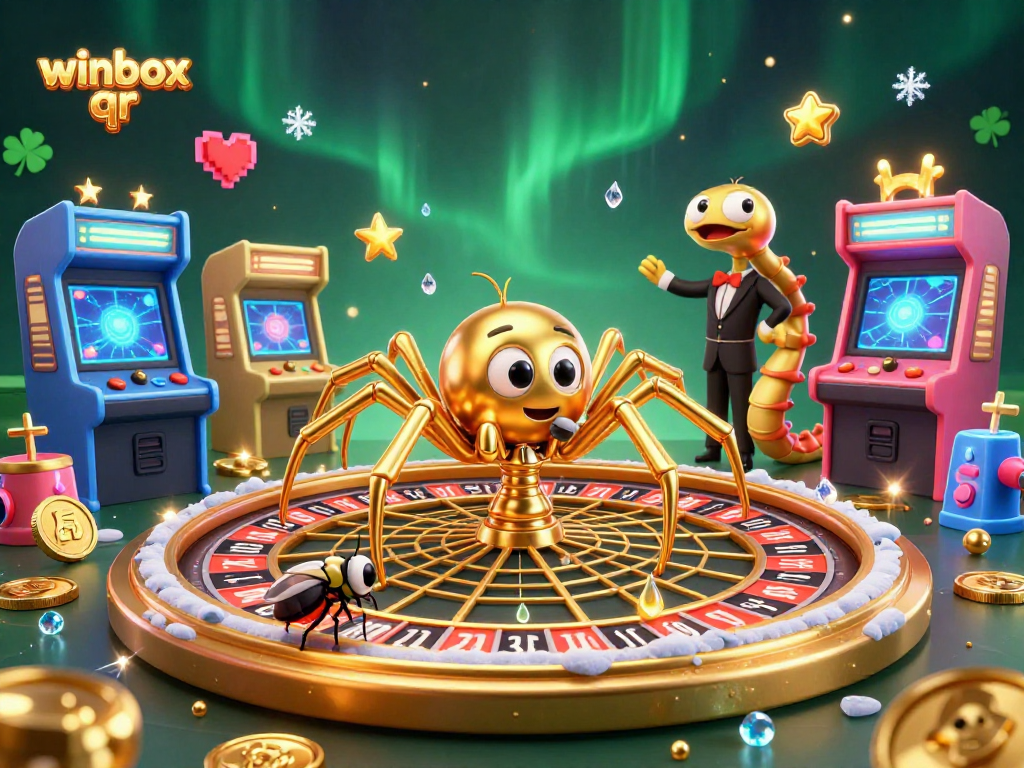 Engage with the winbox qr as a fly places bets eagerly at a roulette wheel made of web.