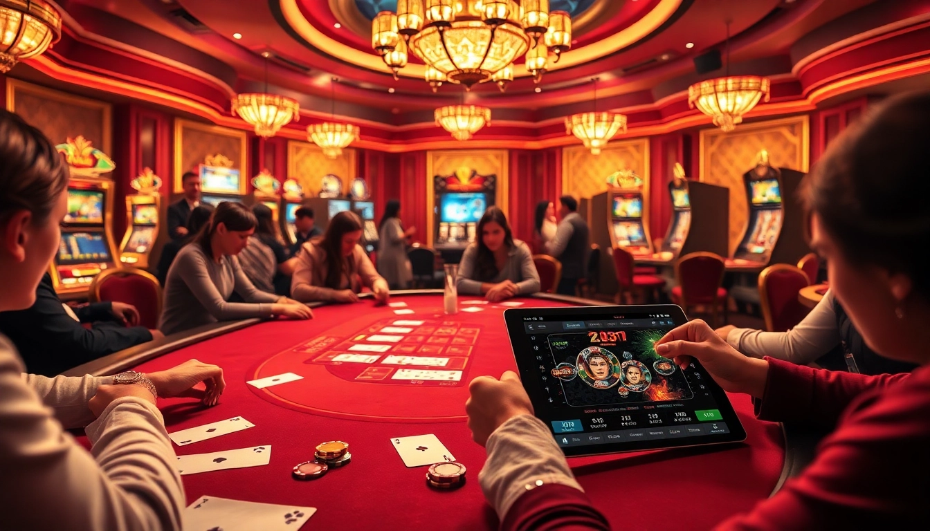 Nohu52 platform engaging players in an exciting online gambling atmosphere with vibrant gaming tables and rich visuals.