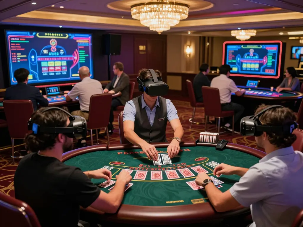 PH22 players immersed in a virtual reality casino experience with engaging gameplay at 3D tables.