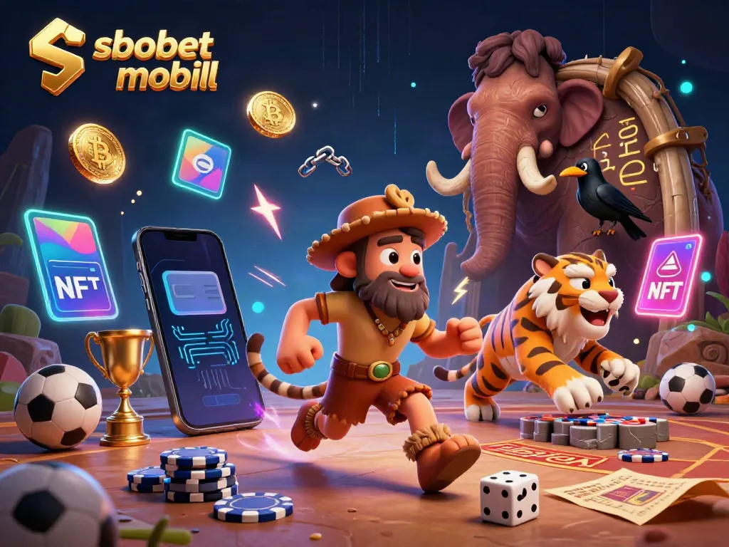 Experience sbobet mobile sports betting in an engaging prehistoric casino scene.
