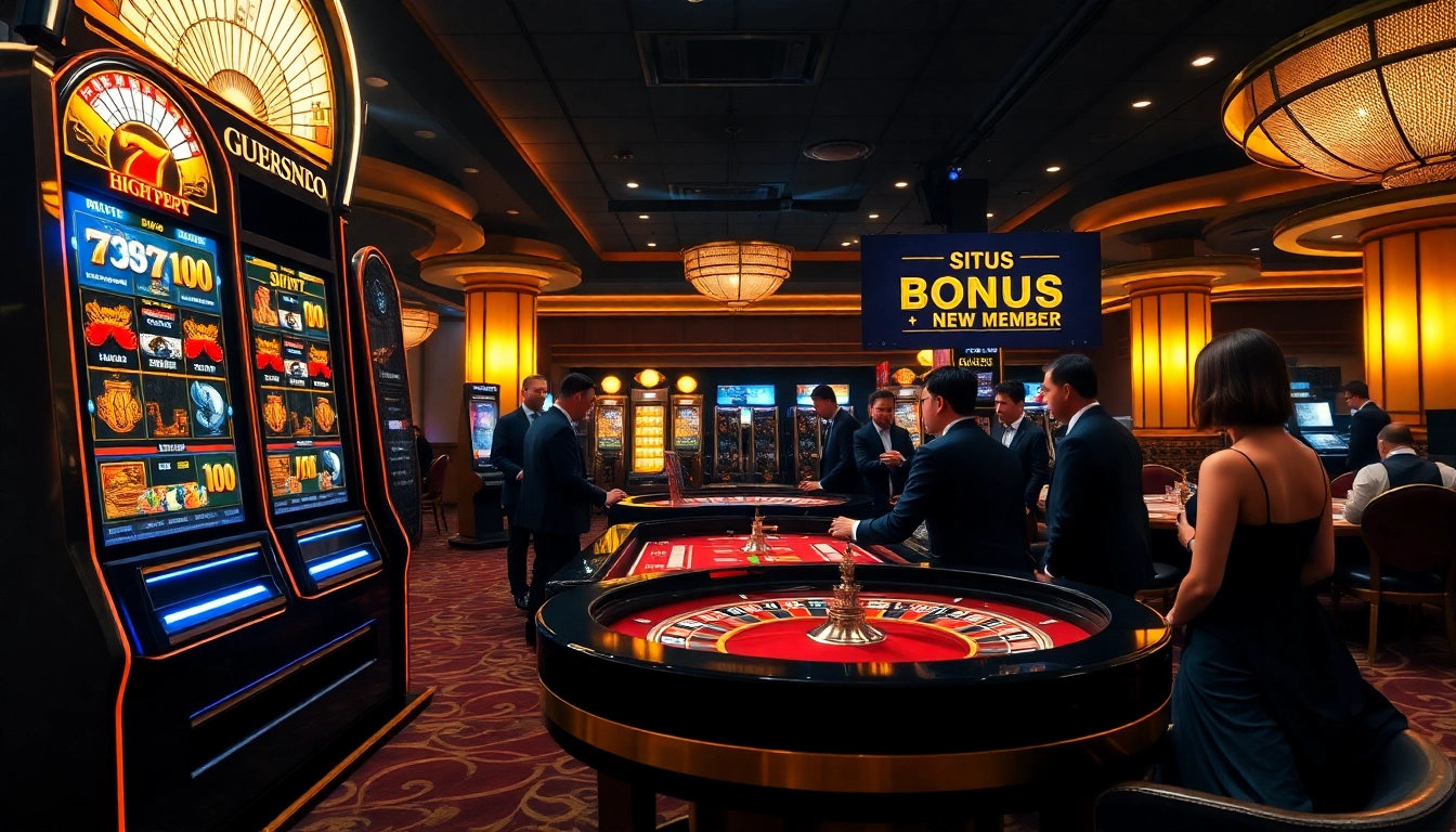 Exciting scene showcasing players engaging at a casino table, emphasizing situs bonus new member promotions.