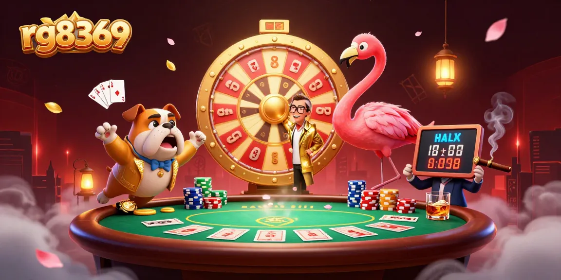 Engage in thrilling gameplay at rg8369, featuring vibrant casino scenes with dynamic characters.