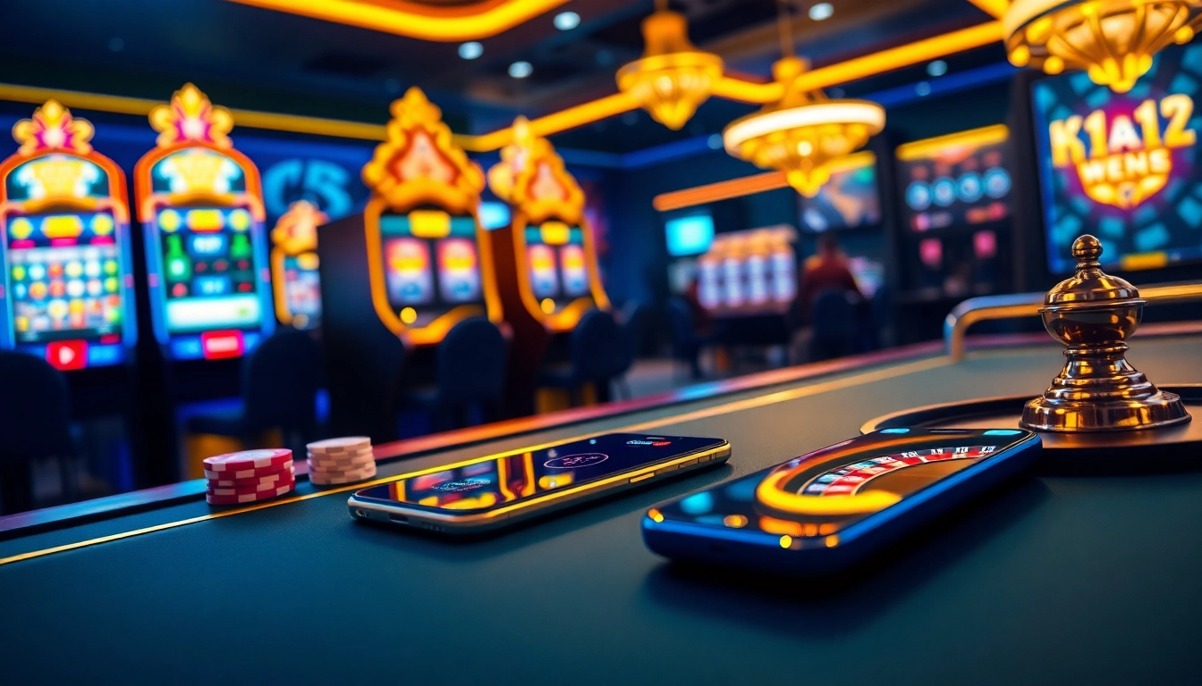 Experience the excitement of online gaming with platform leci123, featuring vibrant slot machines and poker chips.