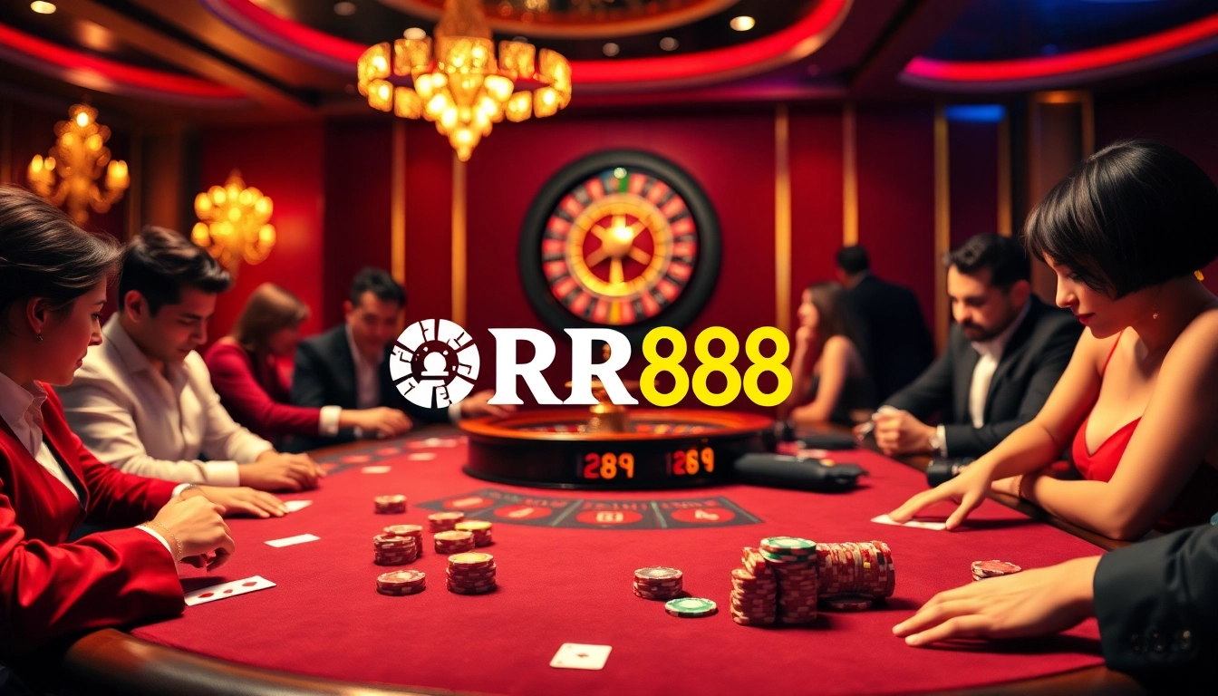 Experience high-stakes gambling at https://rr88wang.com/ with vibrant poker and roulette scenes.