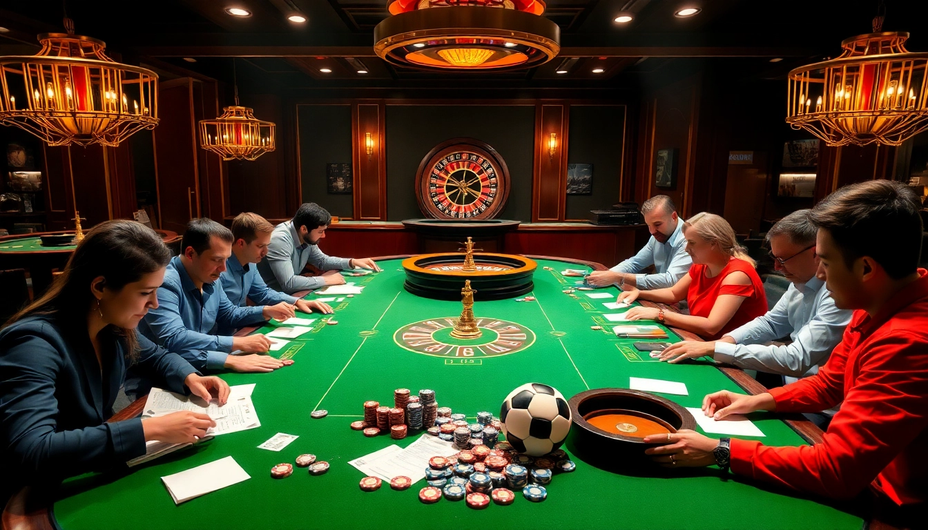 Experience the excitement of Judi Bola betting action in a luxurious casino setting.