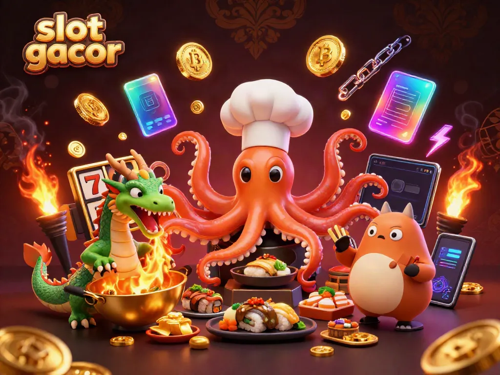 Permainan slot gacor ditampilkan dalam ilustrasi 3D menampilkan karakter menarik dan elemen keberuntungan.
