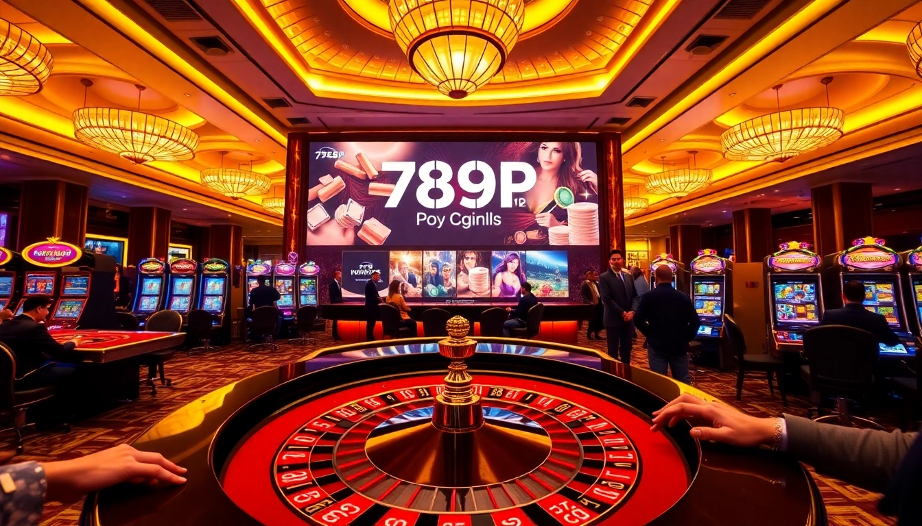 Experience high-stakes excitement at 789P's luxurious casino with vibrant slot machines.