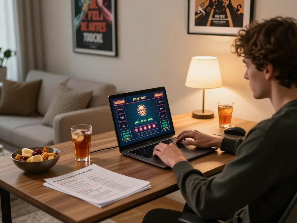 TT88 player engaging in live dealer game from a comfortable home setup.