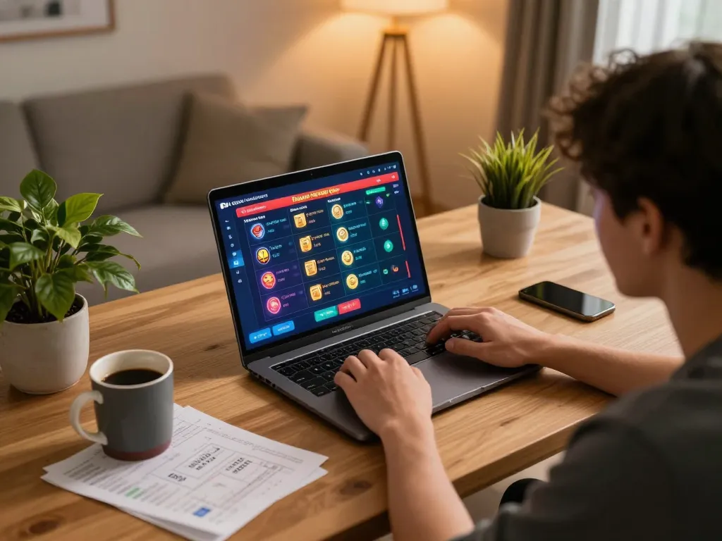 Keterlibatan permainan situs togel online dengan layar yang cerah dan suasana yang nyaman