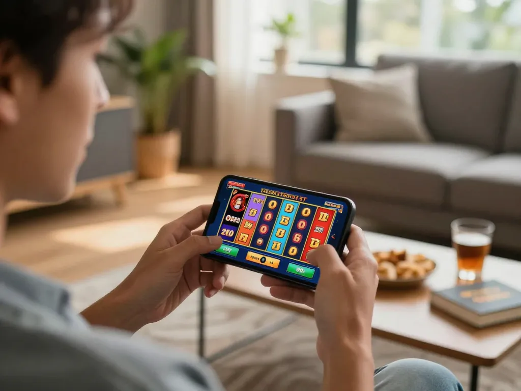 Player engaging with the jun88 mobile casino app showcasing exciting gameplay and big wins