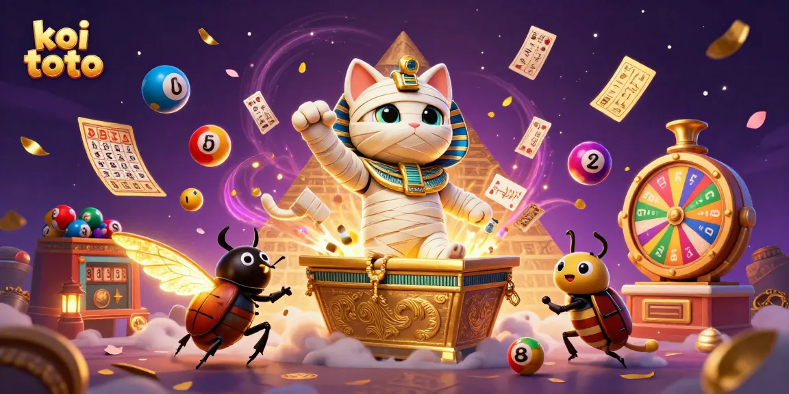 Koi toto brings vibrant lottery excitement with dynamic scenes of lucky numbers and ancient elements.