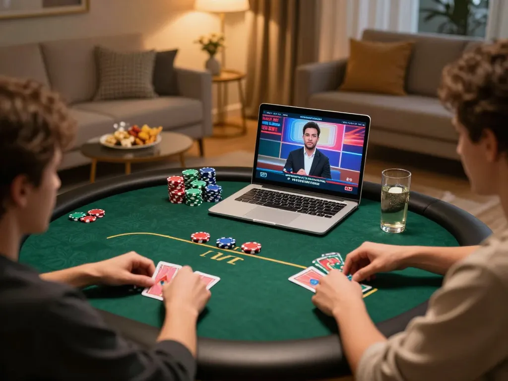 Gtatogel online gaming experience with players using laptops for strategic decisions.