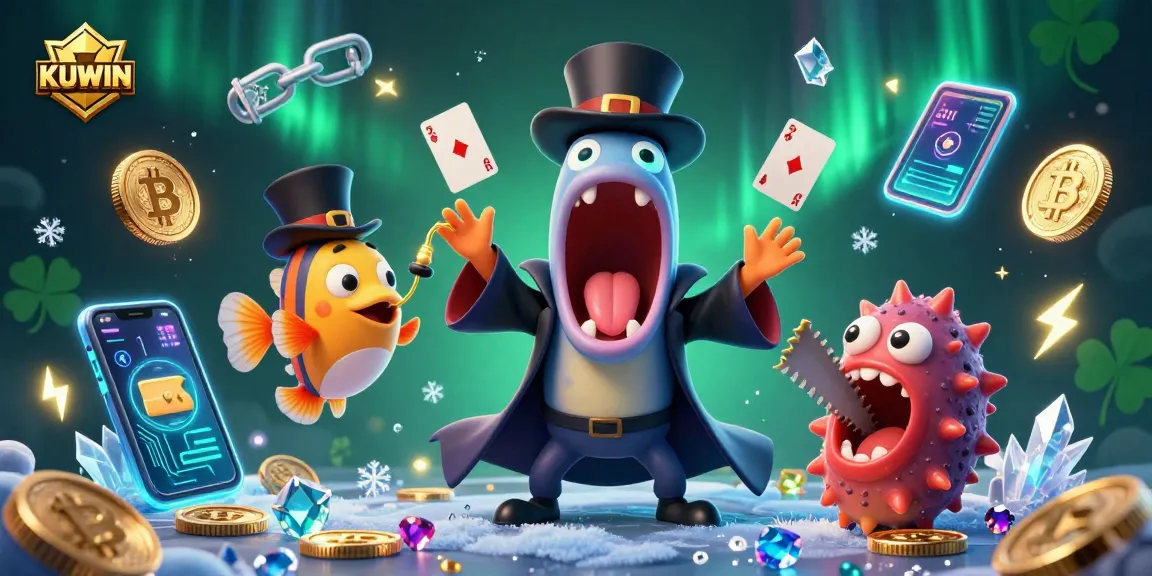 Experience exciting gaming at KUWIN with a vibrant underwater casino scene featuring magical characters.