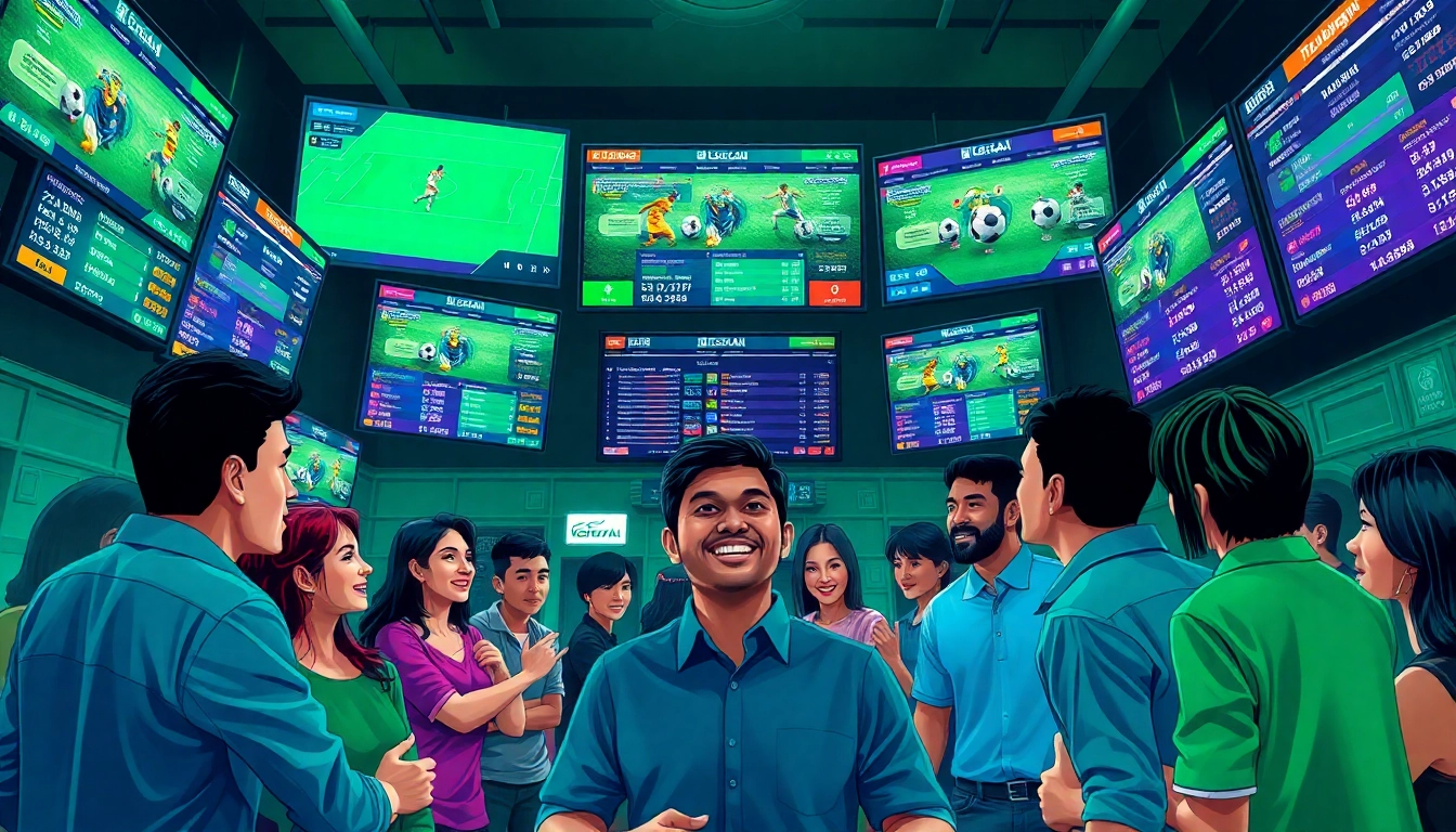 Dynamic sports betting scene showcasing keonhacai odds and live matches.