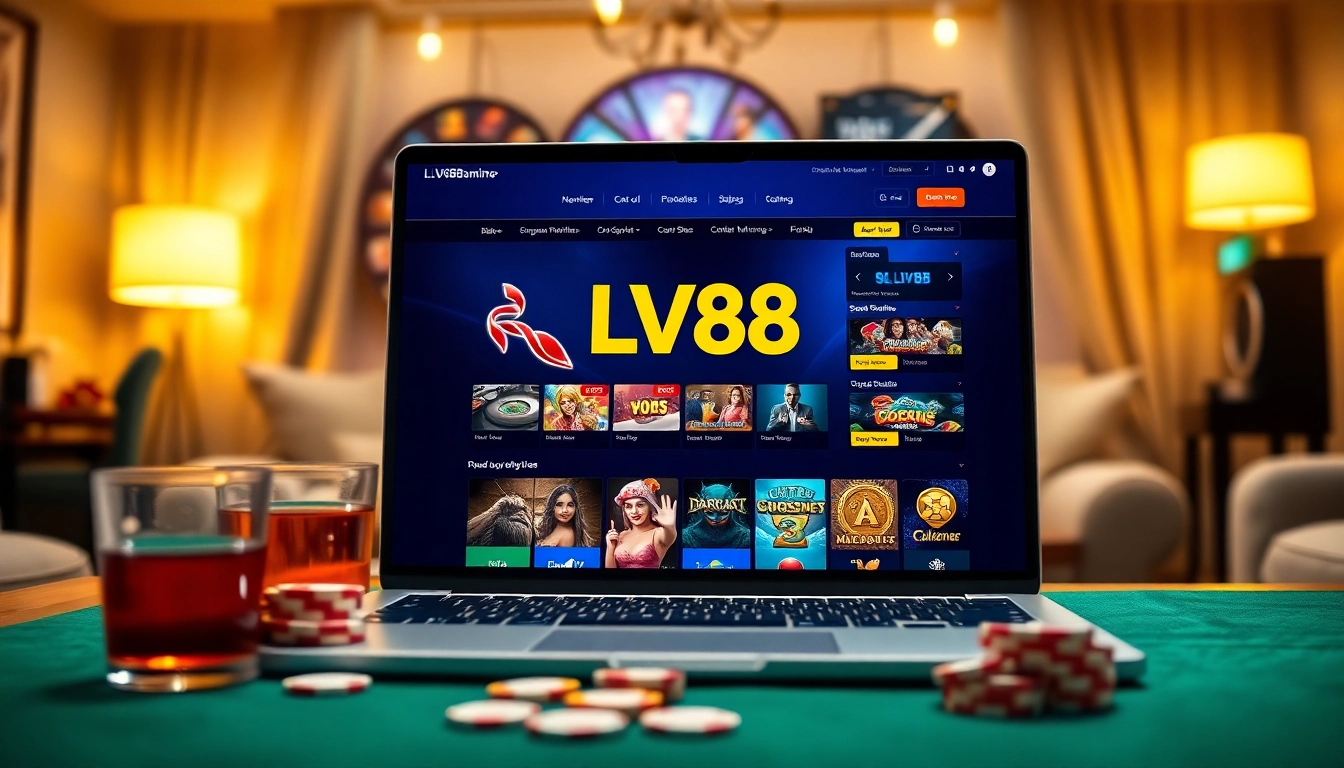 Experience the immersive online gaming interface of LV88, showcasing exciting gambling options.