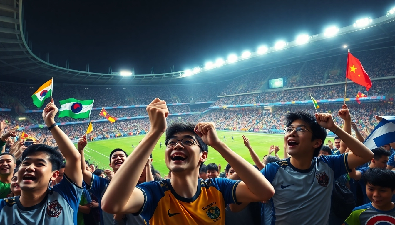 Giải Vô Địch Quốc Gia Hàn Quốc fans cheering passionately during a match.