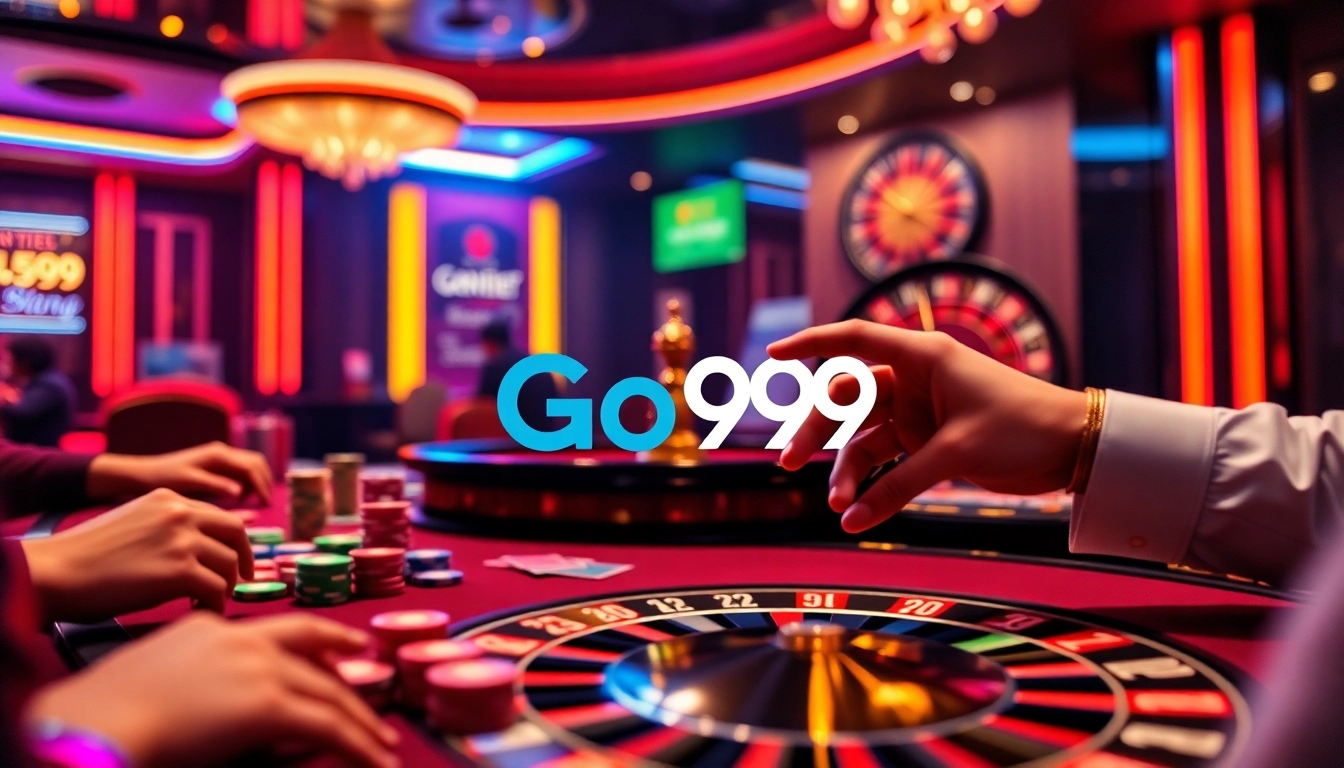 Experience thrilling gameplay at Go99, where players engage with vibrant casino tables and exciting betting action.