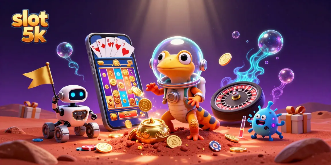 Experience the thrill of the slot 5k game amidst a vibrant Martian casino.