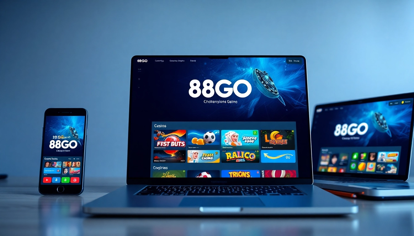 Engaging interface of trang chủ 88GO showing diverse gaming options on devices.