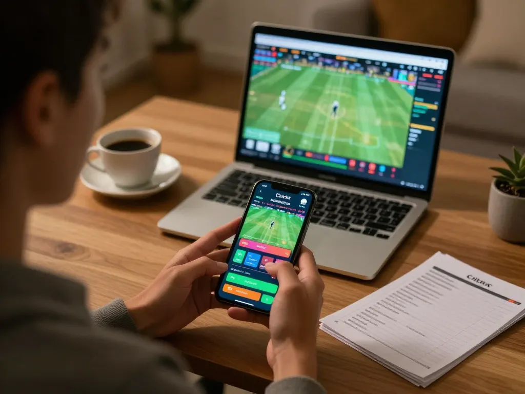 Engaging with Crickex app for live cricket betting in a cozy home setting