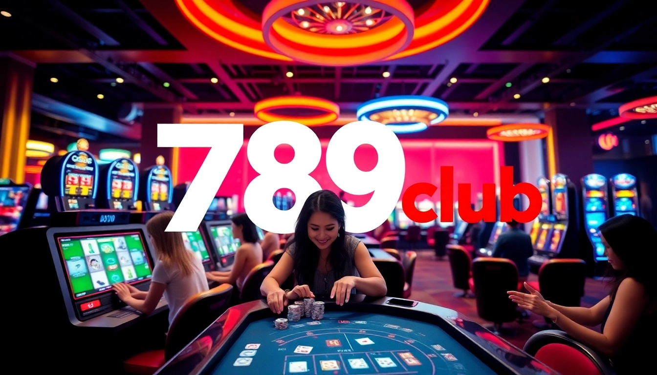 Exciting gaming scene at 789club with players enjoying vibrant casino action.