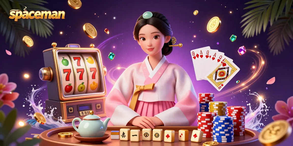Engage with spaceman slot reels in a vibrant illustration featuring an elegant character and dazzling casino elements.