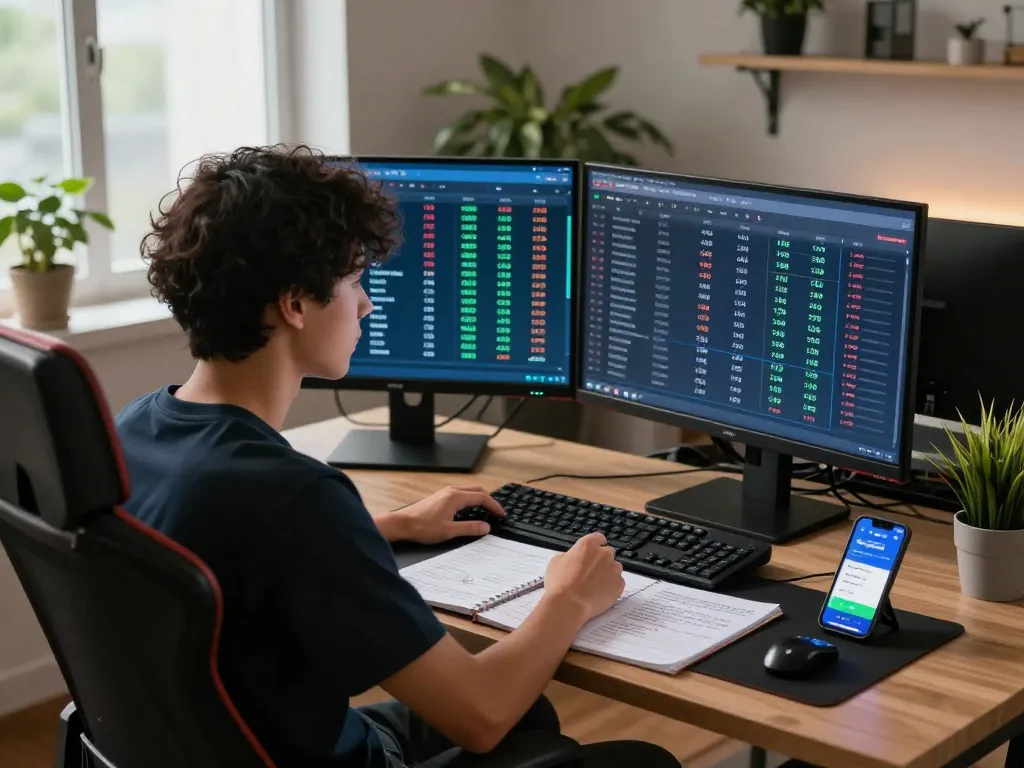 Intense analysis of kèo nhà cái in modern betting setup with live sports data on screens.