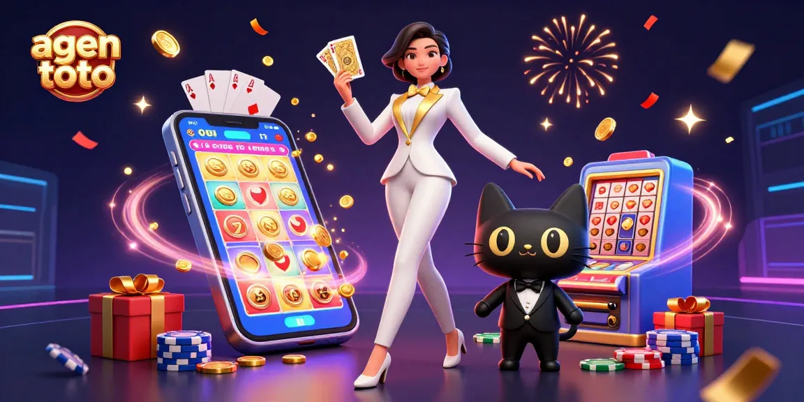 Experience the thrill of agen toto as a stylish woman hosts an exciting lottery game illustration.